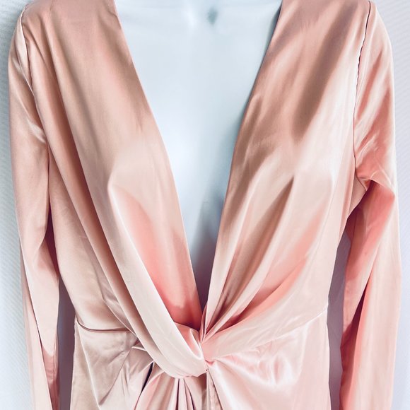 FASHIONNOVA PINK DRESS Long sleeve women's dress Atlas mini dress Party dress - Picture 7 of 13